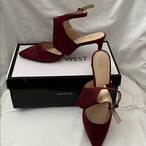 Nine West Burgundy Suede Heels